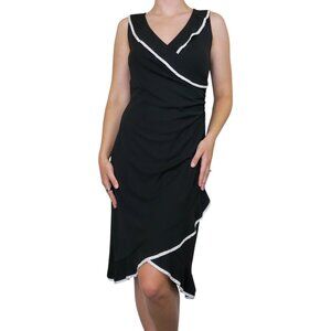 Vintage 90s Taboo Black & White Ruffle Cocktail Dress